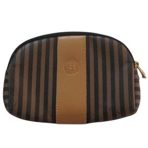 Authentic Vintage Fendi Pequin Cosmetic Bag